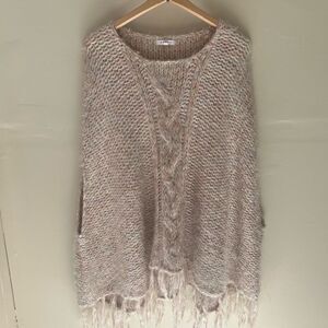 Rethm Multi Marled Poncho Sweater Crochet